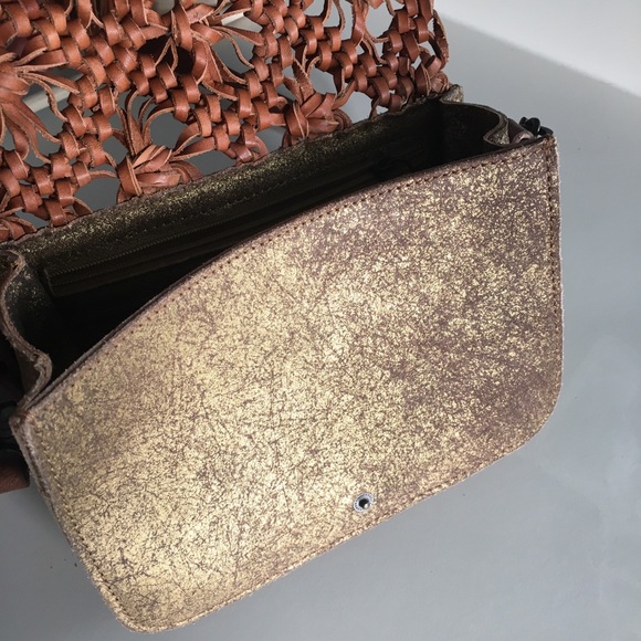 Anthropologie fringe leather braided crossbody bag - Picture 9 of 16